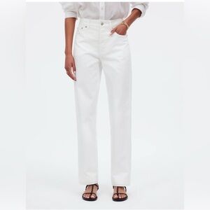 Madewell Low Slung Straight Jeans Tile White NWT Size 32